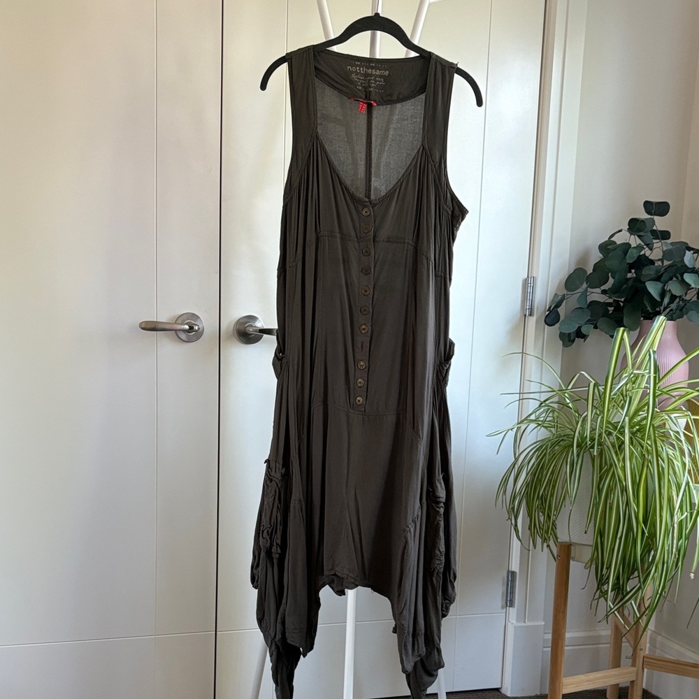 Stylish Asymmetrical Olive Dress